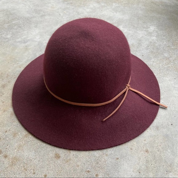 Target Accessories - TARGET 100% Wool Wide-brim Hat Burgundy